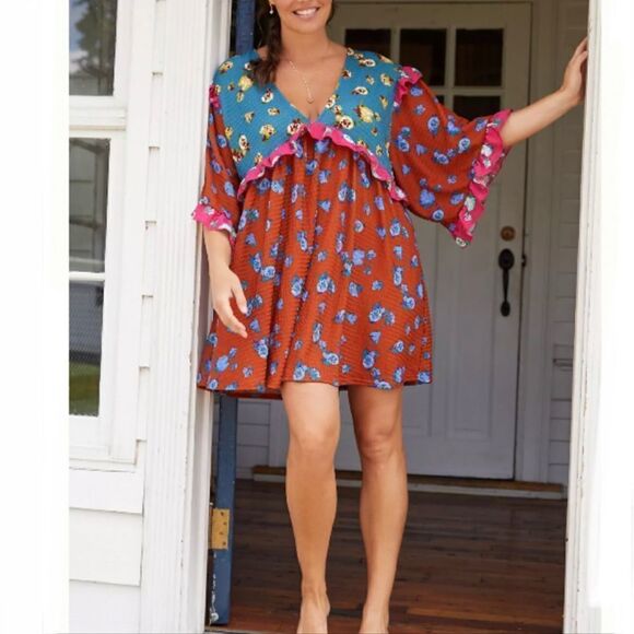 NWT Anthropologie Ruffled Sleep Mini Dress Medium - Picture 12 of 14